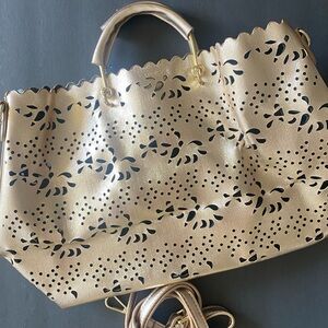 Gold Laser-Cut Tote Bag - Women